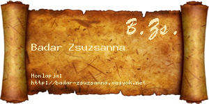 Badar Zsuzsanna névjegykártya
